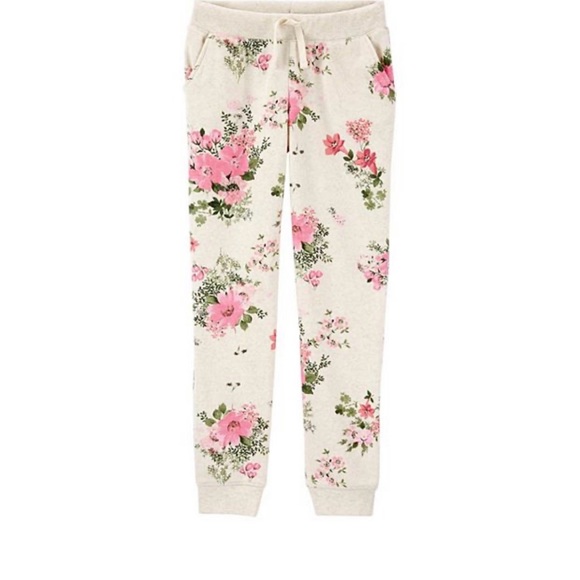 💙 Osh Kosh Floral Fleece Pants - Picture 1 of 5
